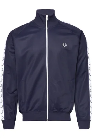 Fred Perry Taped Track Jacket Tops Sweat-shirts & Hoodies Sweat-shirts Blue