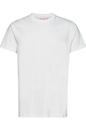 Revolution Regular Fit Round Neck T-Shirt Tops T-shirts Short-sleeved White