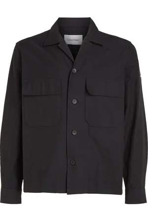 Calvin Klein Cotton Nylon Overshirt Tops Overshirts Black