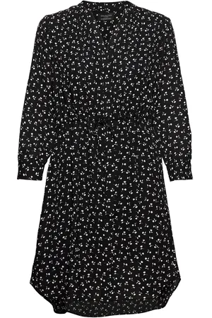 SELECTED Slfdamina 7/8 Aop Dress B Noos Lyhyt Mekko Black
