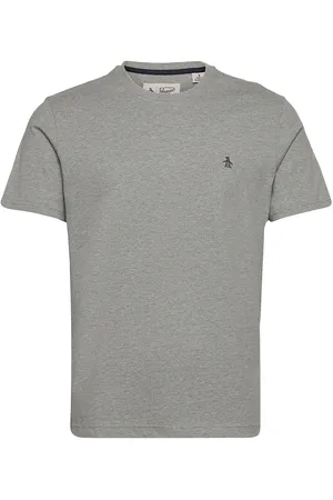 Original Penguin Cont Pin Point Embro Tops T-shirts Short-sleeved Grey