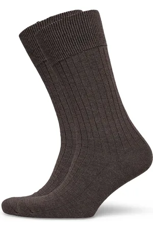 Panos Emporio Pe 2Pk Calle Premium Mercerized Wool Rib Underwear Socks Regular Socks Brown
