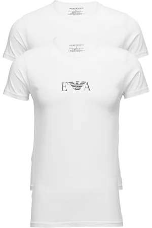 Emporio Armani Mens Knit 2Pack T-Sh Tops T-shirts Short-sleeved White
