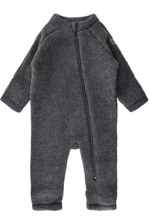 Mikk-Line Wool Baby Suit Outerwear Fleece Outerwear Fleece Coveralls Harmaa