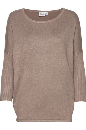 Saint Tropez A2561, Milasz R-Neck Pullover Tops Knitwear Jumpers Beige