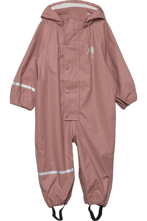 CeLaVi Rainwear Suit -Solid Pu Outerwear Coveralls Rainwear Coveralls Pink