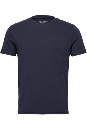 Panos Emporio Bamboo/Cotton Crew Tee Tops T-shirts Short-sleeved Navy