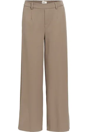 Object Objlisa Wide Pant Noos Bottoms Trousers Wide Leg Brown