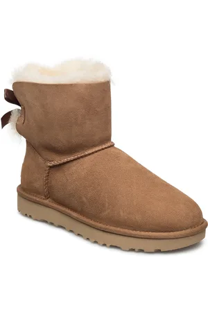 UGG W Mini Bailey Bow Ii Shoes Boots Ankle Boots Ankle Boots Flat Heel Brown