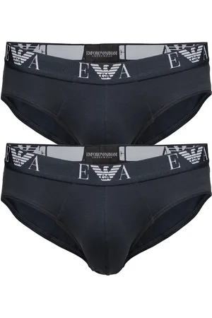 Emporio Armani Mens Knit 2Pack Brie Y-sepalus Briefs Alushousut Blue