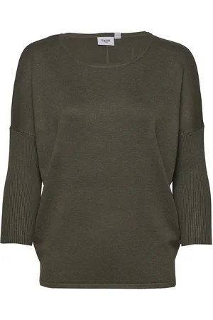 Saint Tropez A2561, Milasz R-Neck Pullover Tops Knitwear Jumpers Khaki Green