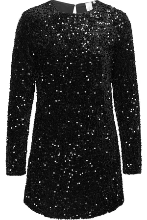 ONLY Onlanika Sequin Ls Dress Wvn Lyhyt Mekko Black