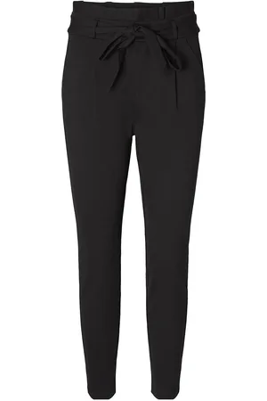 VERO MODA Vmeva Hw Loose Paperbag Pant Noos Bottoms Trousers Slim Fit Trousers Black