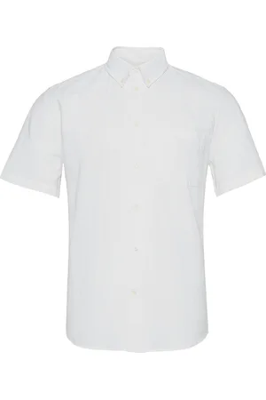 WoodWood Michael Oxford Shirt Ss Designers Shirts Short-sleeved White