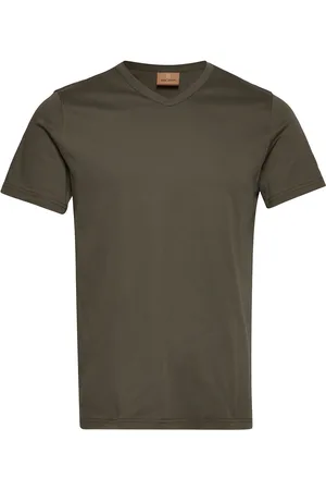 MOS MOSH Gallery Perry Crunch V-Ss Tee Tops T-shirts Short-sleeved Khaki Green