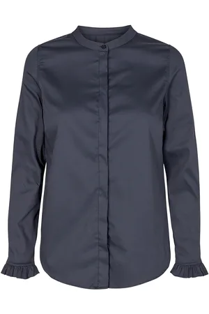 Mos Mosh Mattie Shirt Tops Blouses Long-sleeved Blue