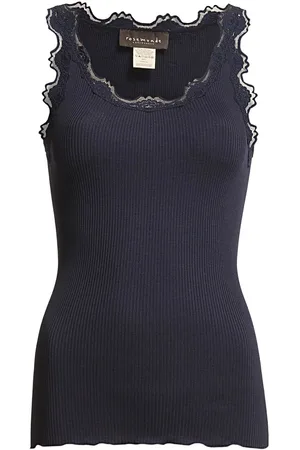 Rosemunde Rwbabette Sl U-Neck Long Lace Top Tops T-shirts & Tops Sleeveless Navy