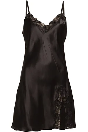 Lady Avenue Pure Silk - Slip W.lace Yöpaita Black