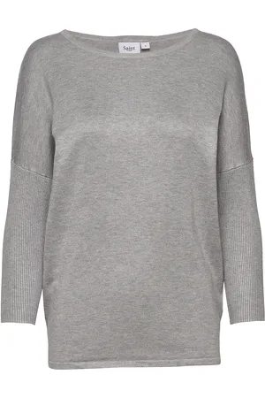 Saint Tropez A2561, Milasz R-Neck Pullover Tops Knitwear Jumpers Grey