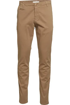Knowledge Cotton Apparal Joe Slim Stretched Chino Pant - Got Bottoms Trousers Chinos Brown