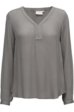 Kaffe Amber Blouse Ls Tops Blouses Long-sleeved Grey