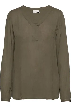 Kaffe Amber Blouse Ls Tops Blouses Long-sleeved Green