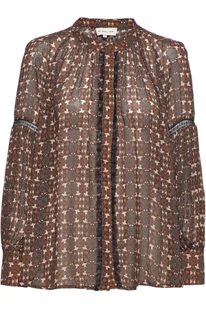 By Malina Ant Lla Blouse Tops Blouses Long-sleeved Brown