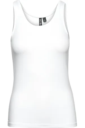 Pieces® Pcsirene Tank Top Jrs Noos Tops T-shirts & Tops Sleeveless White