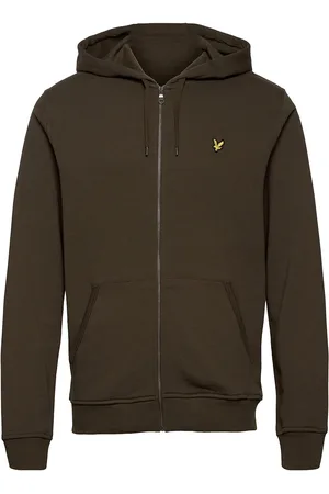 Lyle & Scott Zip Through Hoodie Tops Sweat-shirts & Hoodies Hoodies Khaki Green