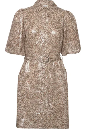 Dante 6 Mirri Leopard Dress Lyhyt Mekko Beige