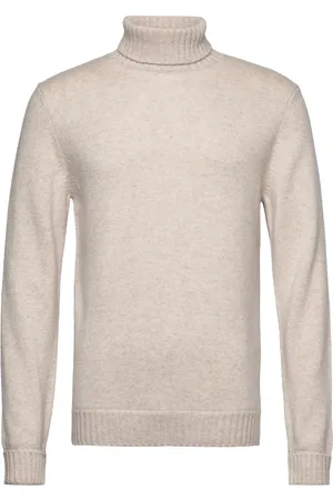 Davida Cashmere Man Chunky Roll Neck Sweater Tops Knitwear Turtlenecks Cream