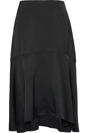 By Malina Bonnie Midi Skirt With Frill Polvipituinen Hame Black