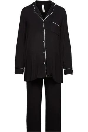 Lindex Maternity Soft Piping Pj Jerse Pyjama Black