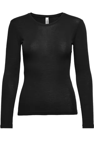 Lindex Top Merino Wool Ls Tops T-shirts & Tops Long-sleeved Black