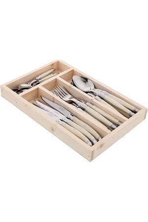 Jean Dubost Bestiksæt 24 Stk Laguiole Home Tableware Cutlery Cutlery Set Cream