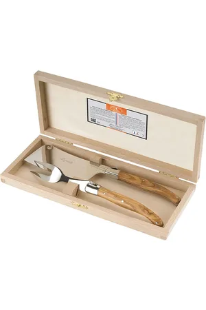 Jean Dubost Ostesæt Laguiole Home Tableware Cutlery Cheese Knives Brown