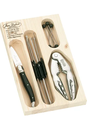 Jean Dubost Seafood Sæt Laguiole Home Tableware Cutlery Seafood Cutlery Sets Black