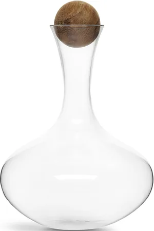 Sagaform Nature Wine Carafe With Oak Stopper Home Tableware Jugs & Carafes Wine Carafes & Decanters Nude