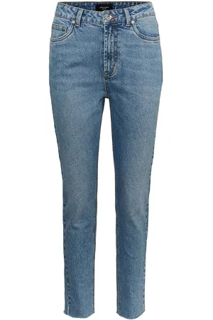 VERO MODA Vmbrenda Hr Mom A Cut Gu384 Ga Noos Bottoms Jeans Straight-regular Blue