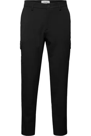 Les Deux Miehet Reisitaskuhousut - Como Reg Cargo Suit Pants Trousers Cargo Pants Musta
