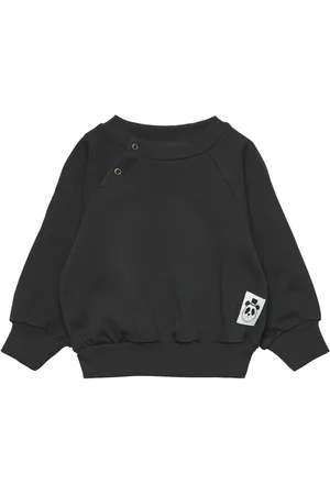 Mini Rodini Basic Solid Sweatshirt Tops Sweat-shirts & Hoodies Sweat-shirts Black