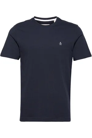 Original Penguin Cont Pin Point Embro Tops T-shirts Short-sleeved Blue
