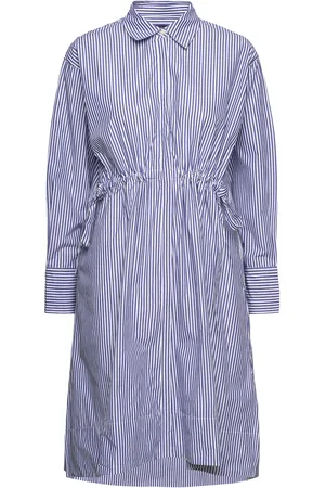 French Connection Rhodes Pop Strp Shirt Drss Polvipituinen Mekko Blue