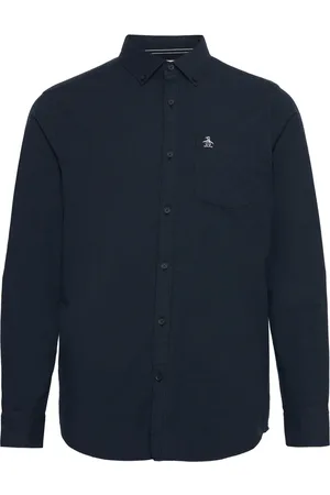 Original Penguin Ls Eco Oxford W Pckt Tops Shirts Casual Navy