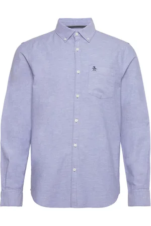 Original Penguin Ls Eco Oxford W Pckt Tops Shirts Casual Blue