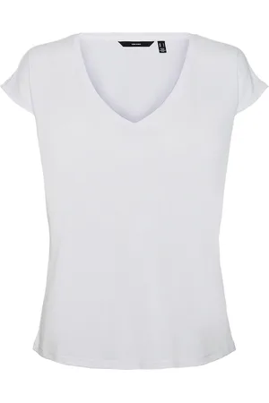 VERO MODA Vmfilli Ss V-Neck Tee Noos Tops T-shirts & Tops Short-sleeved White
