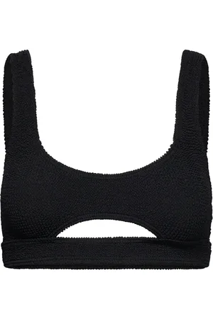 Bond Eye Sasha Crop Swimwear Bikinis Bikini Tops Bandeau Bikinitops Black