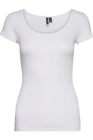 VERO MODA Vmmaxi My Soft Ss U-Neck Noos Tops T-shirts & Tops Short-sleeved White