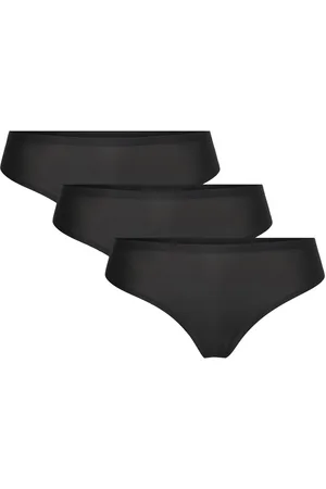 Chantelle Soft Stretch 3 Pack Thong Designers Panties Thong Black