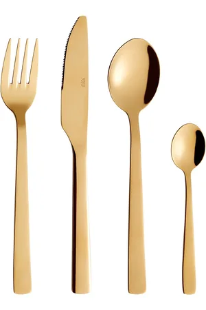 aida Raw - Bestik 16 Dele Sæt Guld Farvet Belægning 4 X Gaveæske Home Tableware Cutlery Cutlery Set Gold